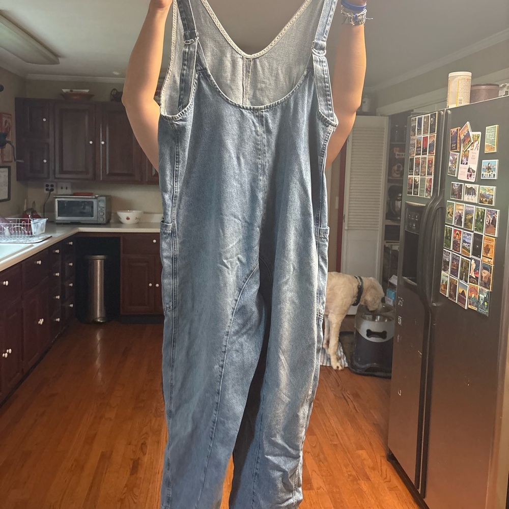 Free People Blue Women's Denim Overalls